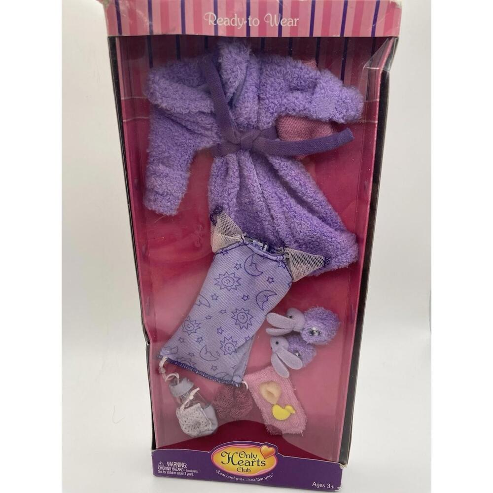 Only Hearts Club Ready To Wear NIB fashion Pack #00233 Purple Robe Bunny Slipper